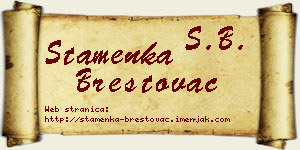 Stamenka Brestovac vizit kartica